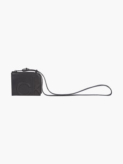 Calvin Klein Táskák & Kiegészítők HU752326 | Calvin Klein Bőr Zip Around Strap Férfi Pénztárca Feket